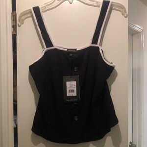B&W Cropped Stretchy Tank NWT